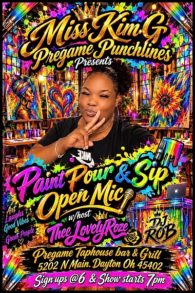 Miss Kim G Paint Pour & Sip Open Mic