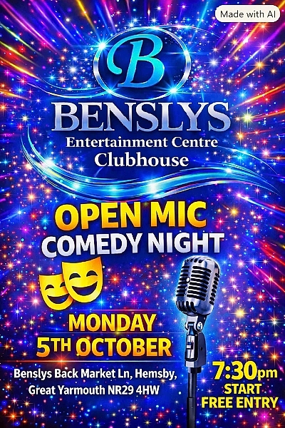 Benslys Open Mic Comedy night