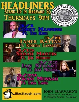 Tamer Kattan w/ Kindra Lansburg : Stand-Up Headliners Harvard Sq